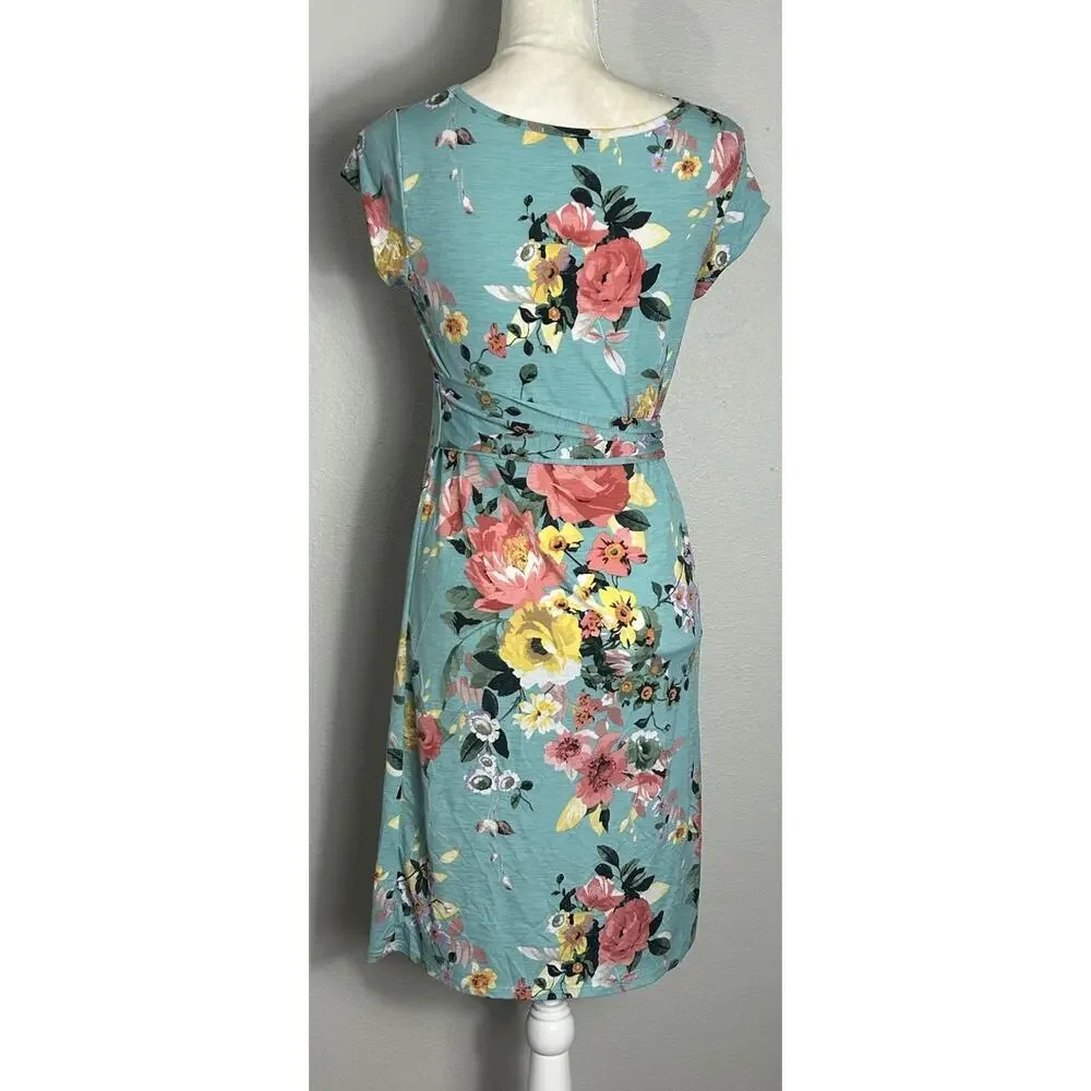 My Bump Maternity Dress Floral Side Bow Midi Dress Size Small